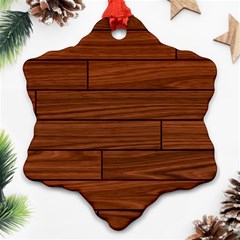 Seamless Wooden Planks Brown Wooden Background Ornament (snowflake)