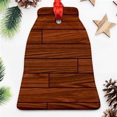 Seamless Wooden Planks Brown Wooden Background Bell Ornament (two Sides)