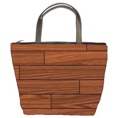 Seamless Wooden Planks Brown Wooden Background Bucket Bag by kyorashop23