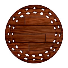 Seamless Wooden Planks Brown Wooden Background Ornament (round Filigree)