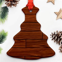 Seamless Wooden Planks Brown Wooden Background Christmas Tree Ornament (two Sides)