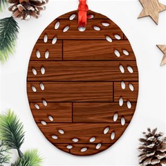 Seamless Wooden Planks Brown Wooden Background Oval Filigree Ornament (two Sides)