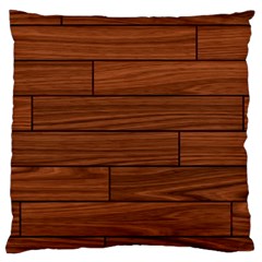 Seamless Wooden Planks Brown Wooden Background Large Cushion Case (one Side) by kyorashop23