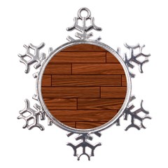 Seamless Wooden Planks Brown Wooden Background Metal Large Snowflake Ornament