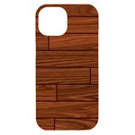 Seamless Wooden Planks Brown Wooden Background iPhone 15 Black UV Print PC Hardshell Case Front