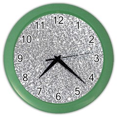 Silver Glitter Texture, Light Creative Background Color Wall Clock by kyorashop23