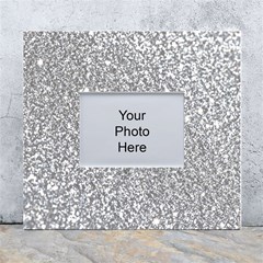 Silver Glitter Texture, Light Creative Background White Wall Photo Frame 5  X 7  by kyorashop23