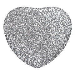 Silver Glitter Texture, Light Creative Background Heart Glass Fridge Magnet (4 Pack) by kyorashop23