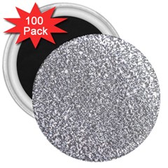 Silver Glitter Texture, Light Creative Background 3  Magnets (100 Pack) by kyorashop23