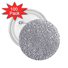 Silver Glitter Texture, Light Creative Background 2 25  Buttons (100 Pack)  by kyorashop23