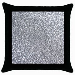 Silver Glitter Texture, Light Creative Background Throw Pillow Case (black) by kyorashop23