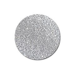 Silver Glitter Texture, Light Creative Background Magnet 3  (round) by kyorashop23