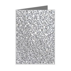 Silver Glitter Texture, Light Creative Background Mini Greeting Card by kyorashop23