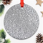 Silver Glitter Texture, Light Creative Background Round Ornament (Two Sides) Front