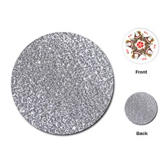 Silver Glitter Texture, Light Creative Background Playing Cards Single Design (round)