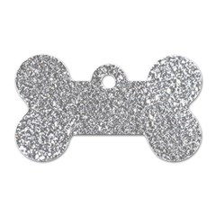 Silver Glitter Texture, Light Creative Background Dog Tag Bone (two Sides) by kyorashop23