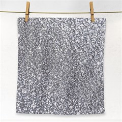 Silver Glitter Texture, Light Creative Background Face Towel by kyorashop23