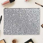 Silver Glitter Texture, Light Creative Background Cosmetic Bag (XL) Front