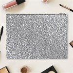 Silver Glitter Texture, Light Creative Background Cosmetic Bag (XL) Back