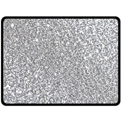 Silver Glitter Texture, Light Creative Background Two Sides Fleece Blanket (large) by kyorashop23