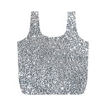 Silver Glitter Texture, Light Creative Background Full Print Recycle Bag (M) Back