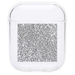 Silver Glitter Texture, Light Creative Background Hard PC AirPods 1/2 Case Front