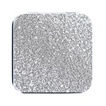 Silver Glitter Texture, Light Creative Background Square Metal Box (Black) Front