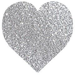 Silver Glitter Texture, Light Creative Background Wooden Puzzle Heart