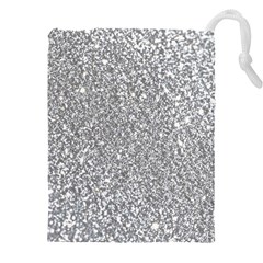 Silver Glitter Texture, Light Creative Background Drawstring Pouch (4xl) by kyorashop23