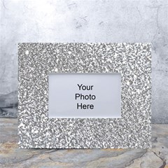 Silver Glitter Texture, Light Creative Background White Tabletop Photo Frame 4 x6  by kyorashop23