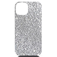 Silver Glitter Texture, Light Creative Background Iphone 14 Black Uv Print Case by kyorashop23