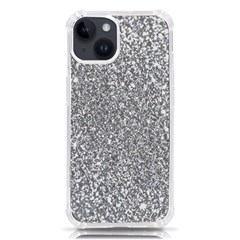 Silver Glitter Texture, Light Creative Background Iphone 14 Tpu Uv Print Case by kyorashop23