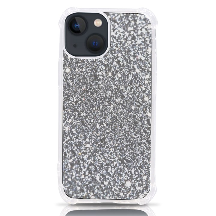 Silver Glitter Texture, Light Creative Background iPhone 13 mini TPU UV Print Case