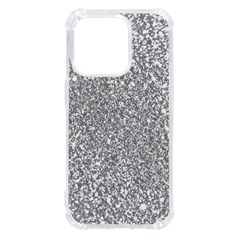 Silver Glitter Texture, Light Creative Background Iphone 14 Pro Tpu Uv Print Case by kyorashop23