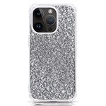 Silver Glitter Texture, Light Creative Background iPhone 14 Pro TPU UV Print Case Front