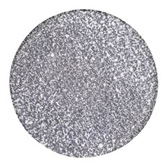 Silver Glitter Texture, Light Creative Background Round Glass Fridge Magnet (4 Pack) by kyorashop23