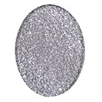 Silver Glitter Texture, Light Creative Background Oval Glass Fridge Magnet (4 pack) Front