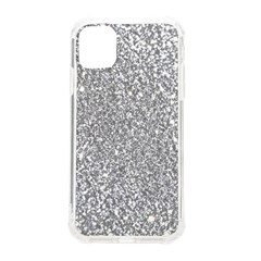 Silver Glitter Texture, Light Creative Background Iphone 11 Tpu Uv Print Case by kyorashop23