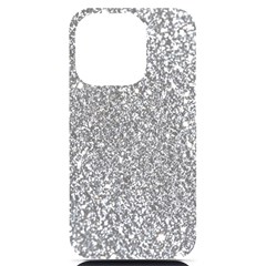 Silver Glitter Texture, Light Creative Background Iphone 14 Pro Black Uv Print Case by kyorashop23