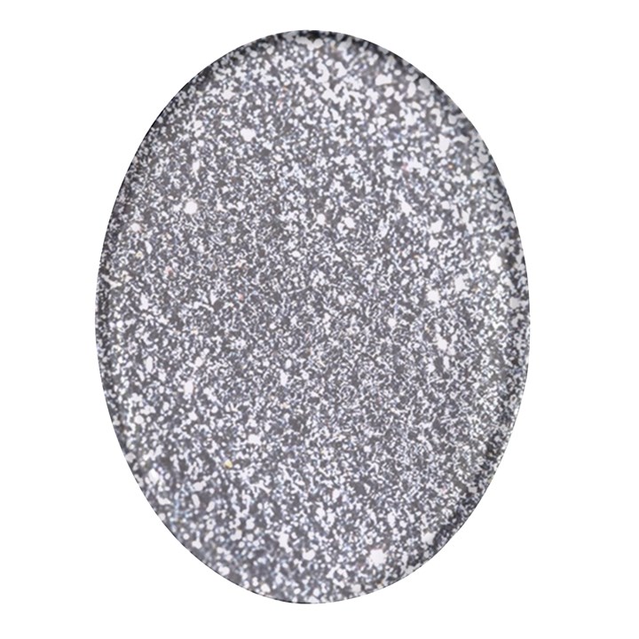 Silver Glitter Texture, Light Creative Background Oval Glass Fridge Magnet (4 pack)