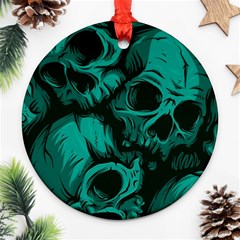 Skulls Round Ornament (two Sides)