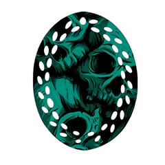 Skulls Oval Filigree Ornament (Two Sides)