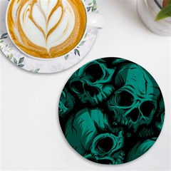 Skulls Uv Print Round Tile Coaster by kyorashop23