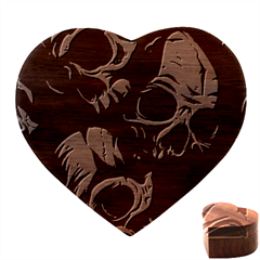 Skulls Heart Wood Jewelry Box