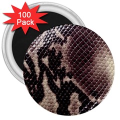 Snake Skin, Reptile Skin, Snake Skin Textures, Brown Snake 3  Magnets (100 Pack) by kyorashop23