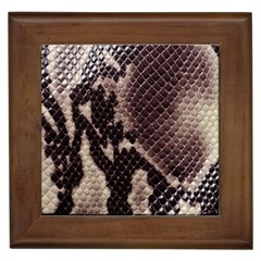 Snake Skin, Reptile Skin, Snake Skin Textures, Brown Snake Framed Tile by kyorashop23