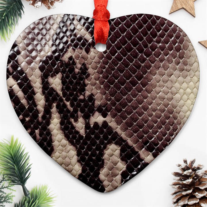 Snake Skin, Reptile Skin, Snake Skin Textures, Brown Snake Ornament (Heart)