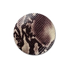 Snake Skin, Reptile Skin, Snake Skin Textures, Brown Snake Magnet 3  (round) by kyorashop23