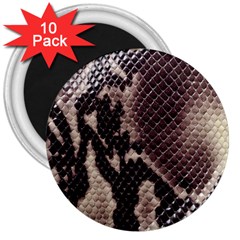 Snake Skin, Reptile Skin, Snake Skin Textures, Brown Snake 3  Magnets (10 Pack)  by kyorashop23