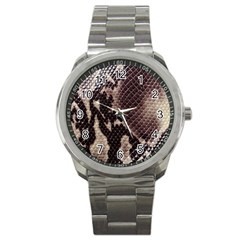 Snake Skin, Reptile Skin, Snake Skin Textures, Brown Snake Sport Metal Watch by kyorashop23